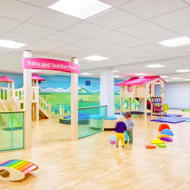 A colorful playspace for children.