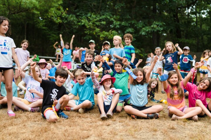 Group shot of kids at Camp Grossman.