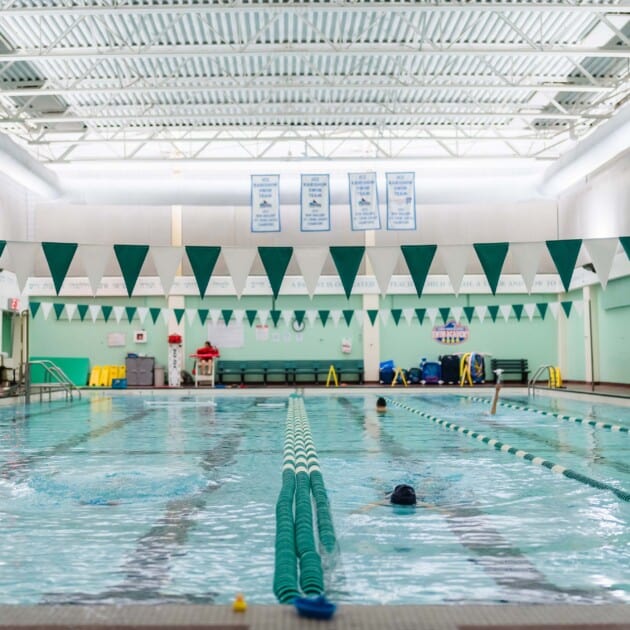 The indoor pool at JCC Greater Boston.