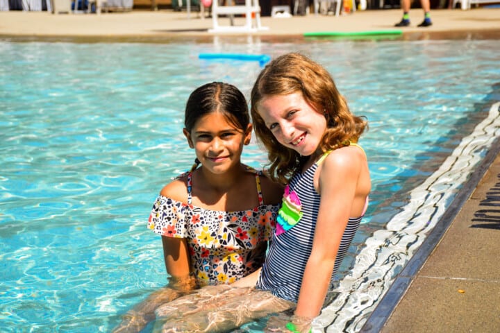 Girls at Kaleidoscope in the pool.