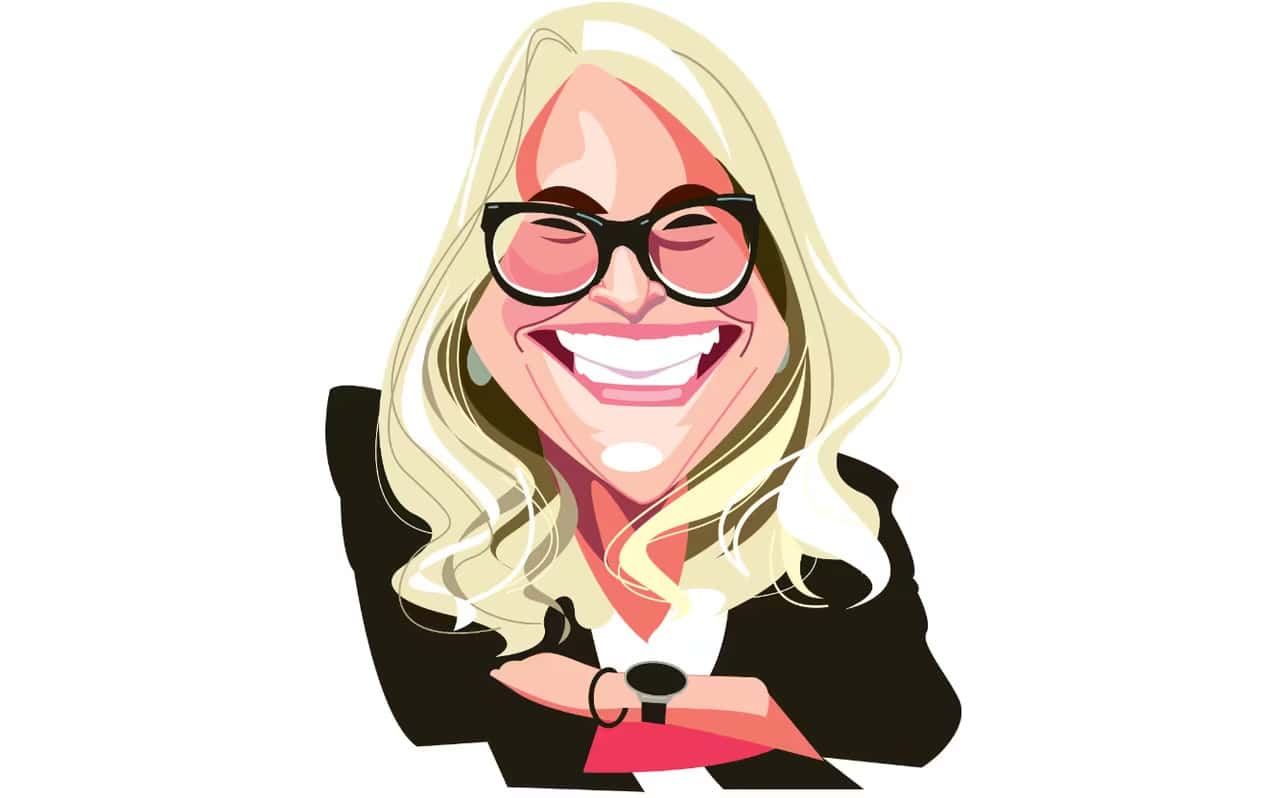 Caricature of Lily from the Boston Globe.