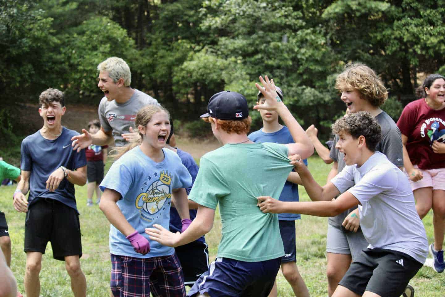 Kids smiling at Camp Grossman.