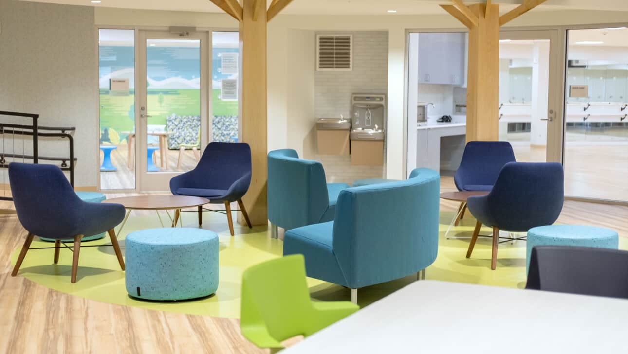 Family lounge area at JCC Greater Boston.