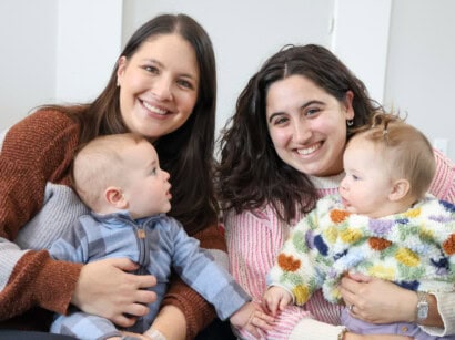 Parents at a Welcome Baby Musical Brunch.