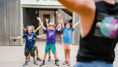 Kids putting on a performance.
