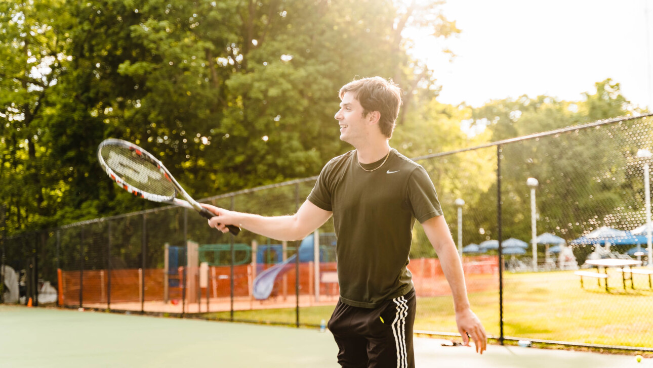 A man playing tennis.
