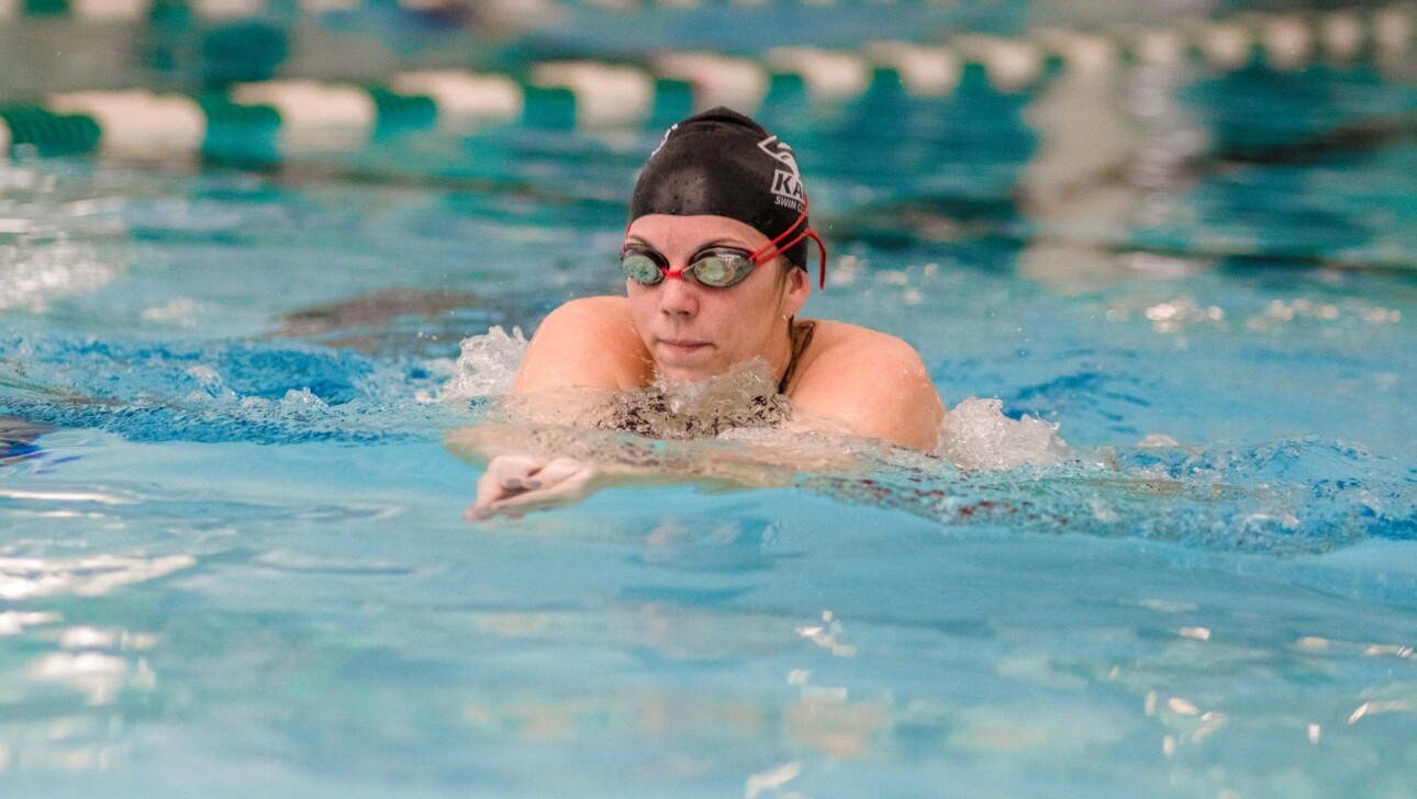 A person swimming.