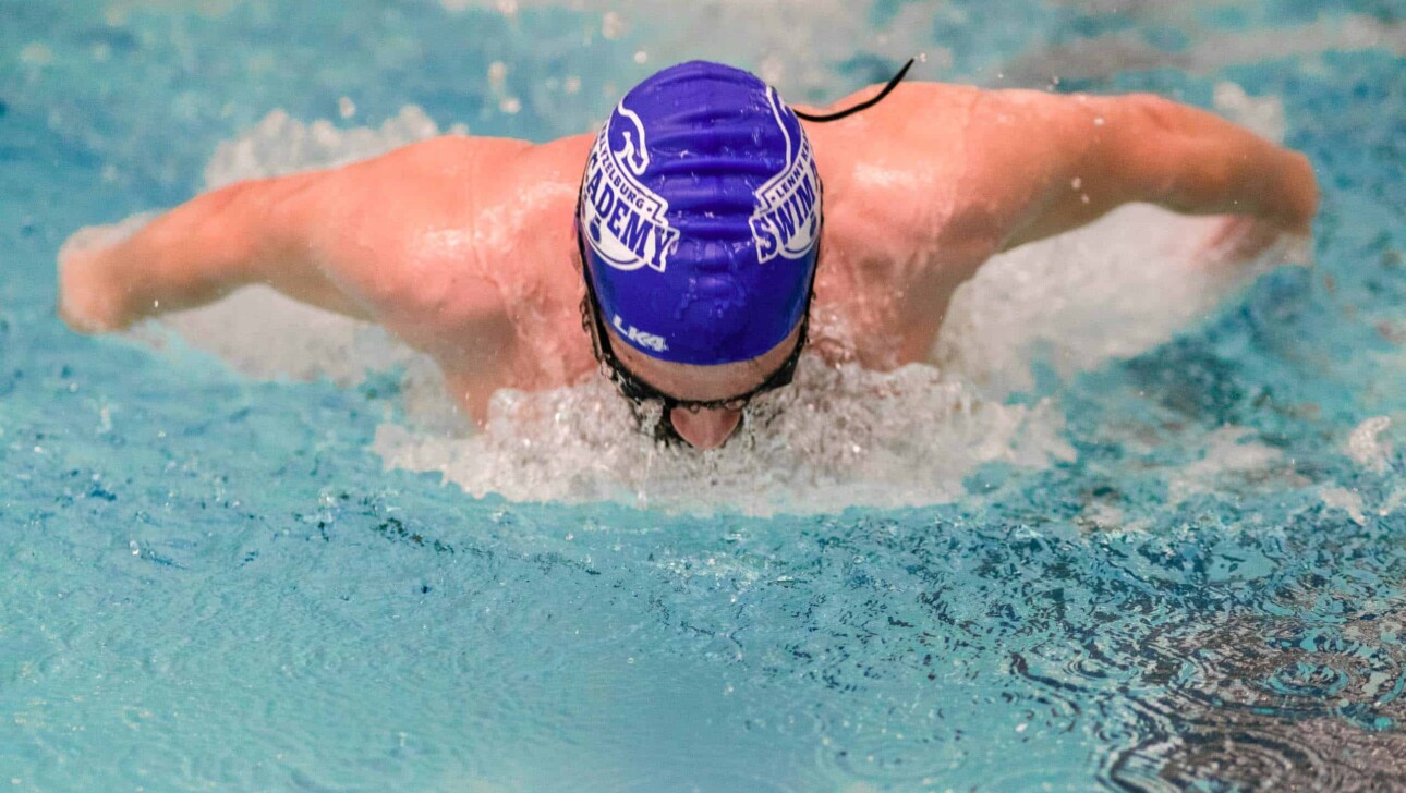 A person swimming.