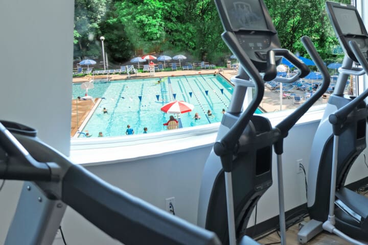 Panoramic view of cardio deck.