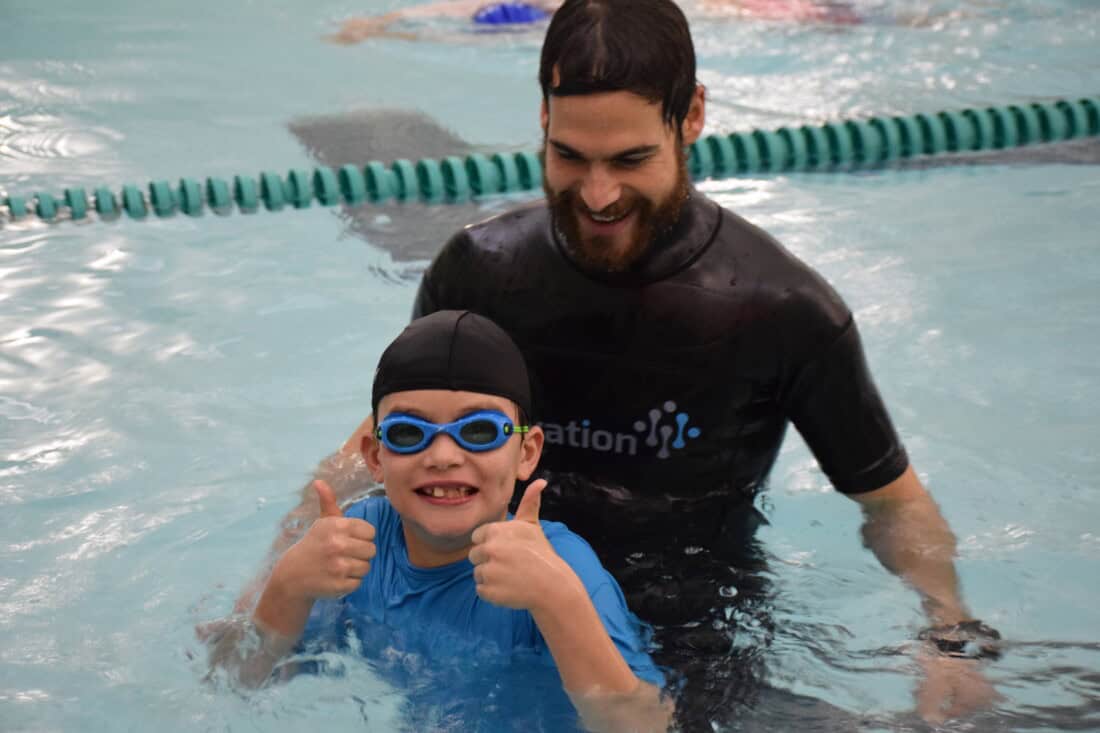 adaptive swim student.