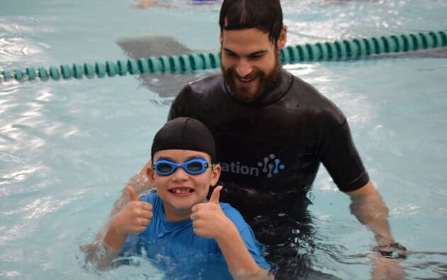 adaptive swim student.