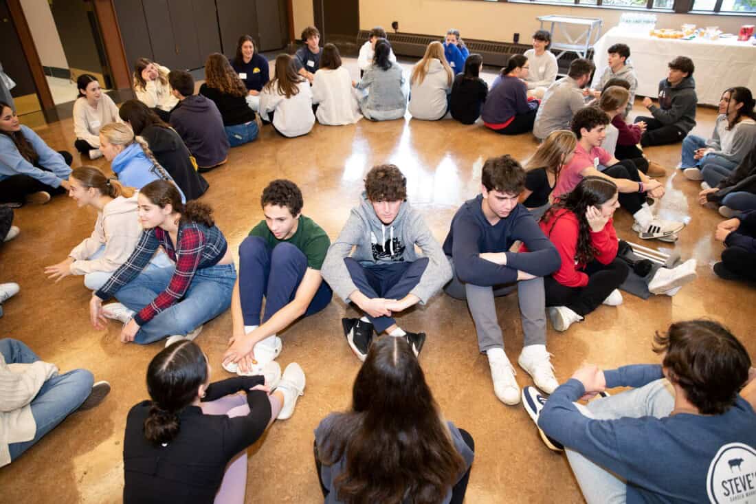 Peer Leadership Fellows in an activity.