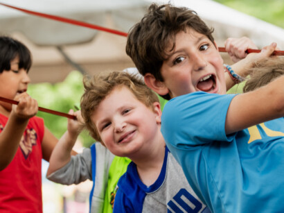 Kids enjoying the outdoors at School Break Camp.