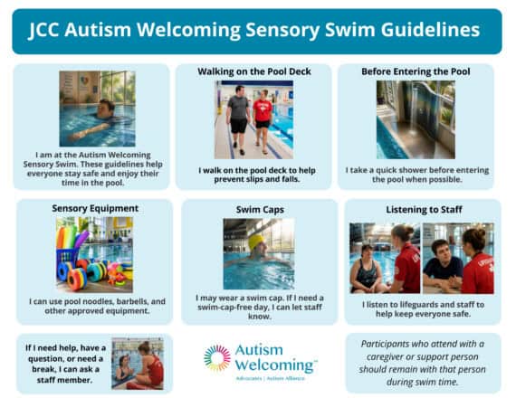 guidelines for swimming during Sensory Swim Hour.